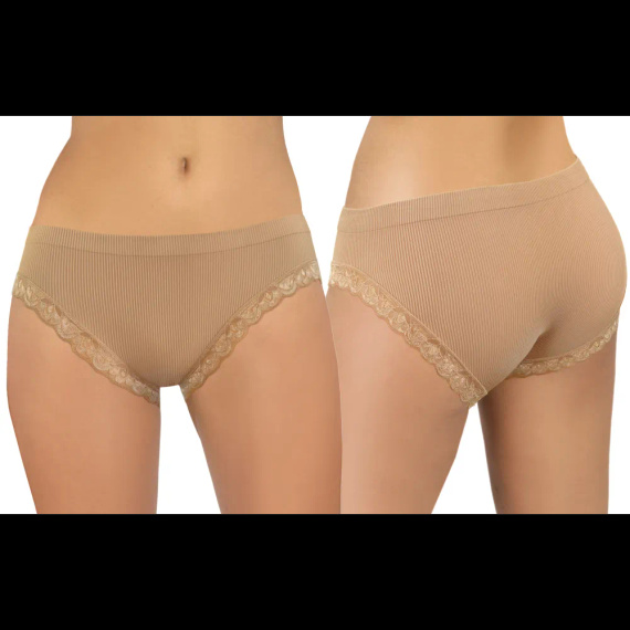 Chiloți damă Sesto Senso 6108 dantelă fără cusături elastic confort beige