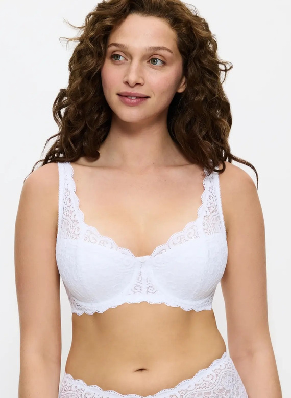 Sutien Amourette 300 WHP Triumph Alb – Sutien cu Armătură și Bumbac, Dantelă