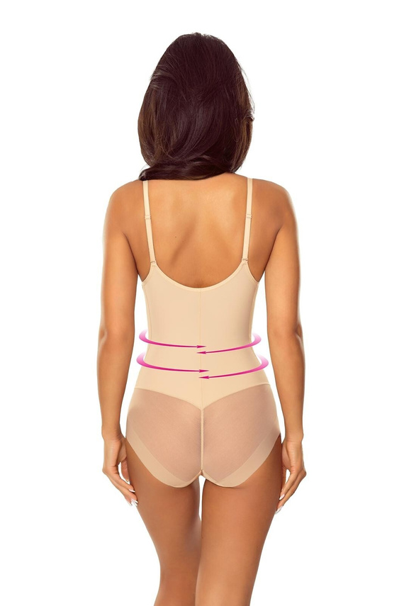 Body 7006 Ofelia Lapinee bej Body modelator sub bust, modelare siluetă