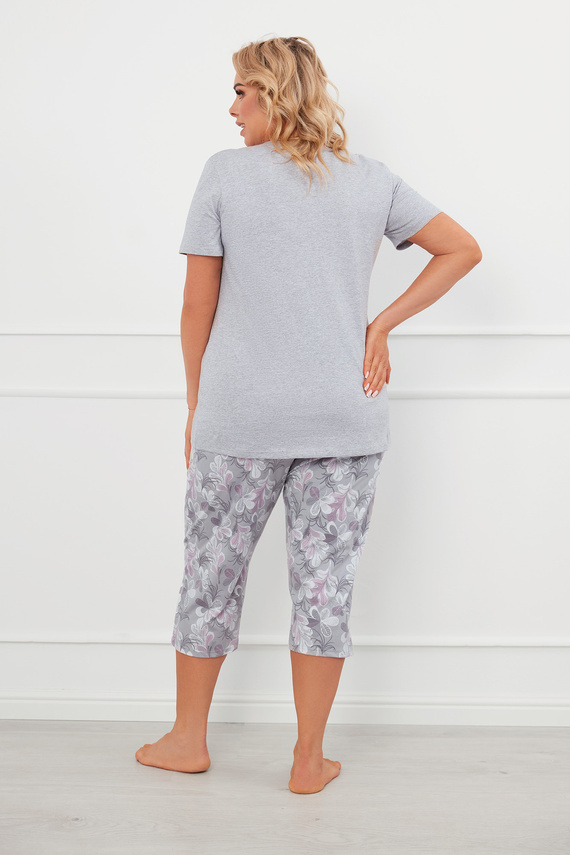 Ibena Ladies' Pijama cu mânecă scurtă, pantaloni 3/4 Italian Fashion - melange/print