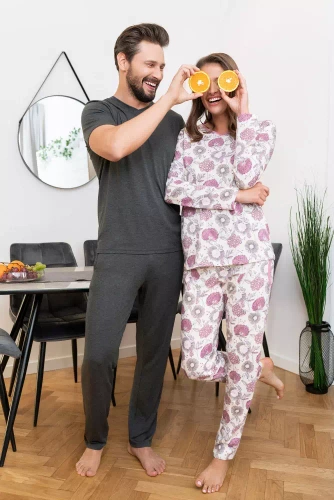 Pijama de damă cu mânecă lungă, pantaloni Lobelia Italian Fashion -