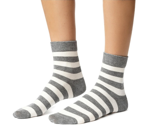 Șosete damă Steven art.099 bumbac modele colorate cusătură plată - 135 gri