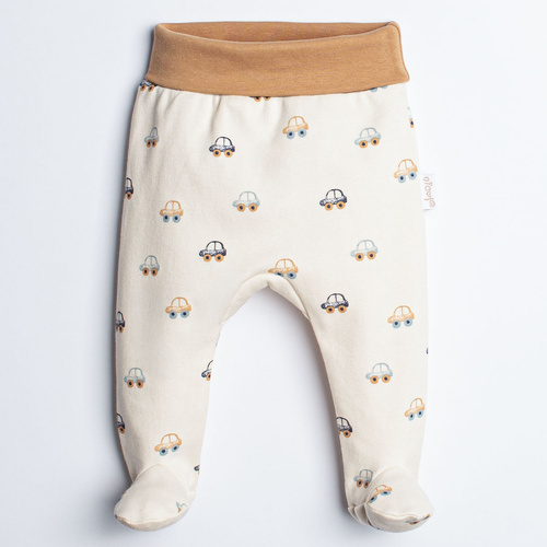 Nicol 222009 pantalonași scurți pentru bebeluși 100% bumbac mașinuțe crem