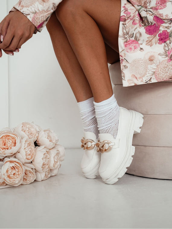 0989-005 CC Ciorapi ajurati dama Milena - alb