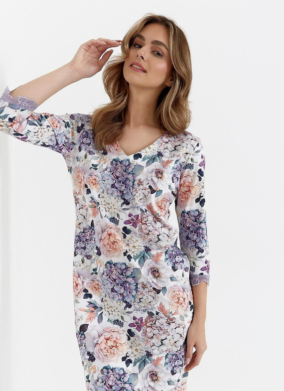 Cămașă de noapte 471 Cana - flori mov