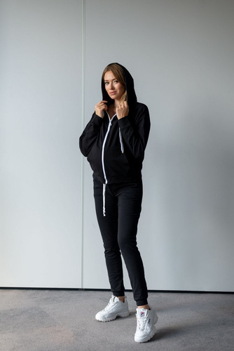 205 Spodnie Dresowe Ciążowe MIRACLE- czarne