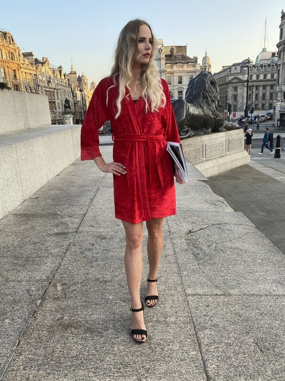 457 Milagros Halat scurt pentru femei Forex - roșu