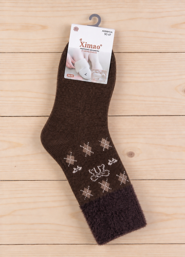 Xintao WiK 3141 wz.5 Șosete damă Merino 88% lână călduroase-1 maro
