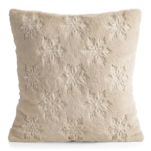 CHP308 Față de pernă de Crăciun Eurofirany 45x45 cu paiete 3D stele bej