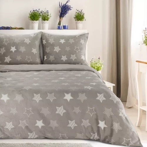 Lenjerie de pat din velur Flano 4 stele Eurofirany bej