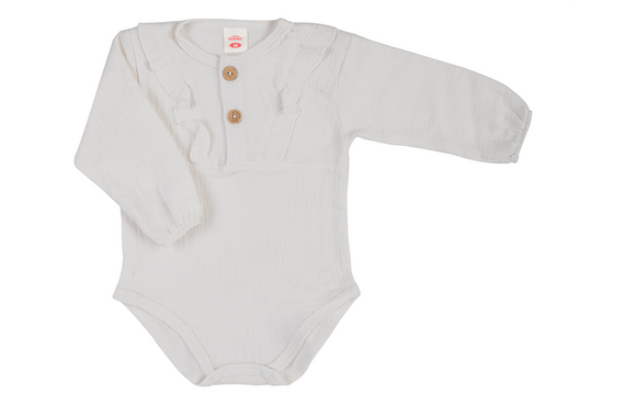03235GDRE Body DR Girl Just Muslin Ecru Makoma Body din mușelin pentru bebeluși