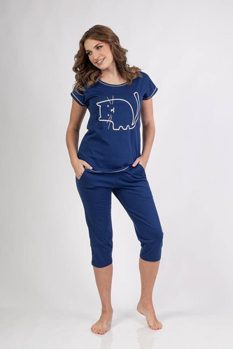 686 Pijamale dama Regina - bleumarin