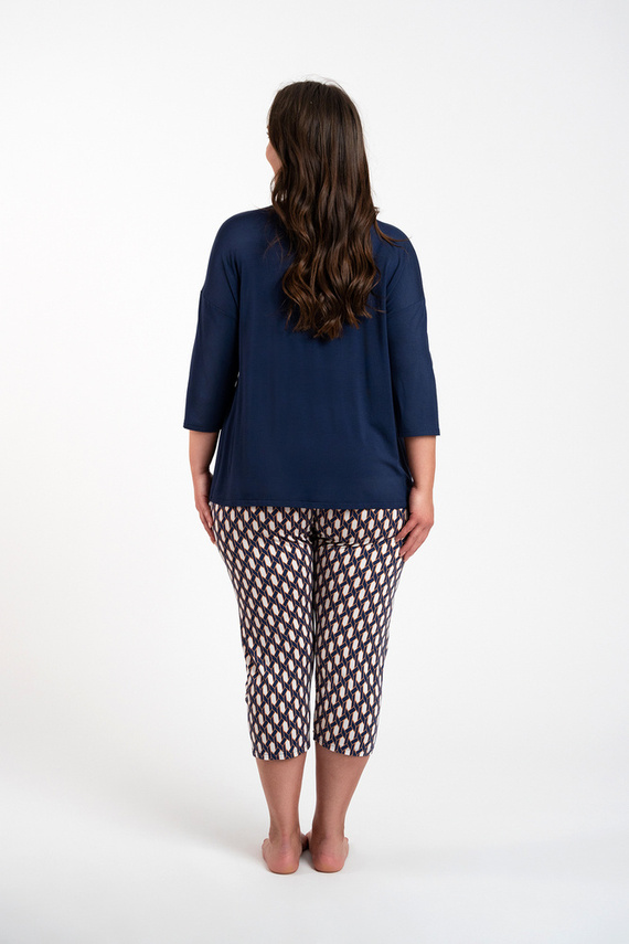 Milda Pijama pentru femei mâneci 3/4, pantaloni 3/4 Modă italiană