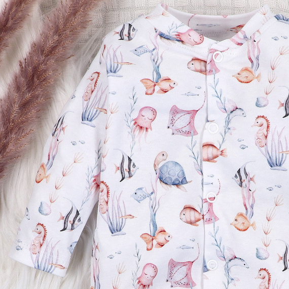 ABN-5479 Salopetă pentru bebeluși Underwater World Nini - bumbac organic, capse confortabile