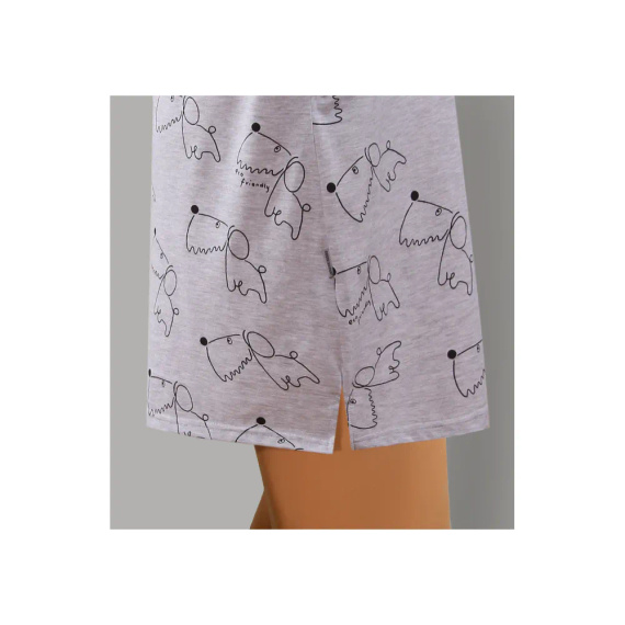 2425/15 Cămașă de noapte, mânecă 3/4 Sesto Senso, melange deschis