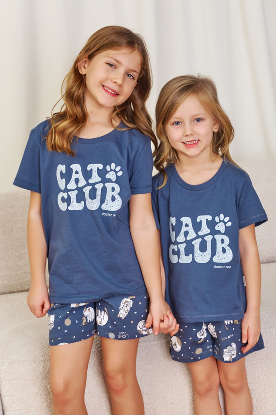 7205 "Cat club" Pijamale pentru copii unisex Doctor Nap - albastru intens