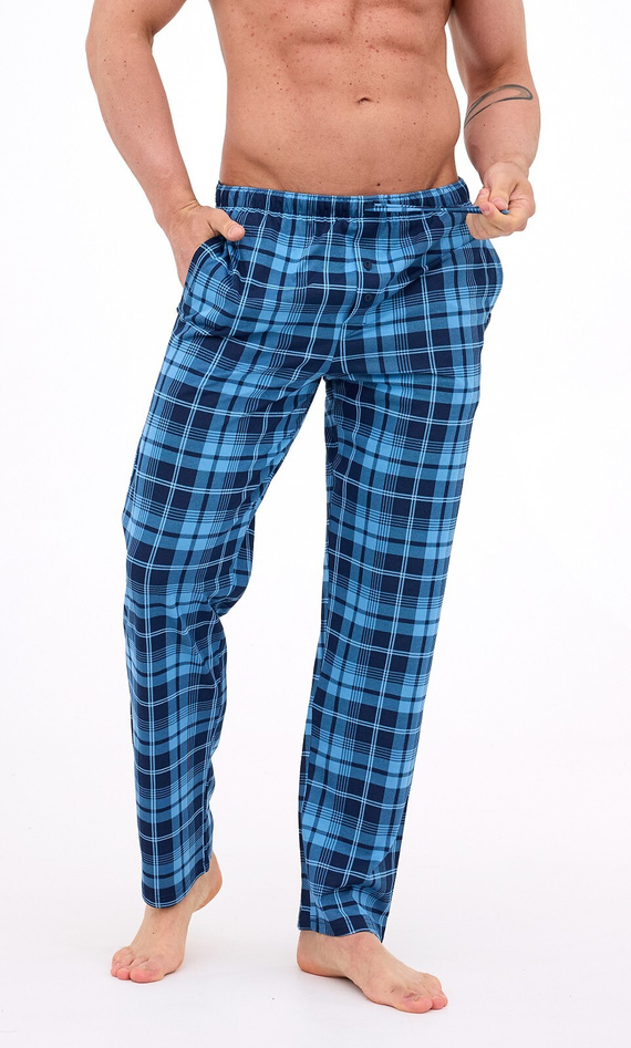 691/62 Pantaloni de pijama bărbați Cornette - lungi, în carouri, din bumbac