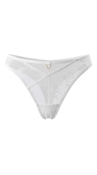 Stringuri Unikat Adeli albe din tul brodat, elegante, damă, premium