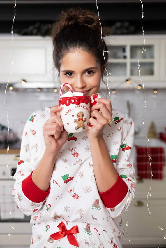 Pijama pentru femei Samantha Sensis -ecru