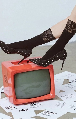 Șosete 686 Nina Gabriella Negre – Microfibră cu Dantelă și Silicon