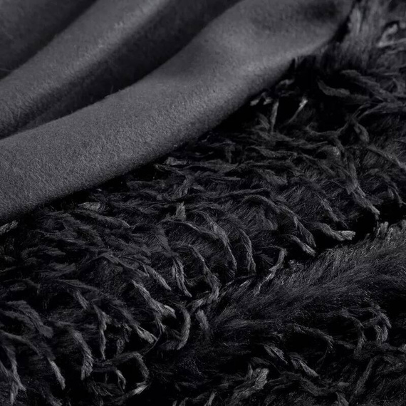 Pătură Adore, shaggy, blană, eurodrape, neagră