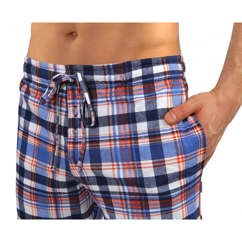 Pantaloni scurti de pijama Milo 2 Sesto Senso, carouri 06, albastru floarea de colt