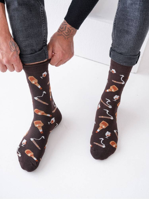 0125-105 Șosete bărbați Whisky și Trabuc Milena - maro