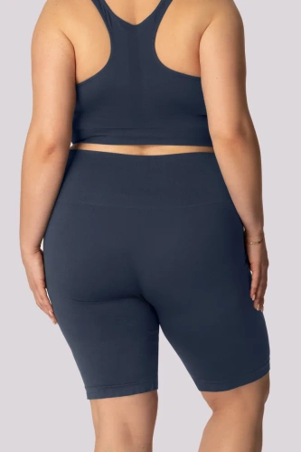 Pantaloni scurti motociclisti de dama de baza Mona bleumarin