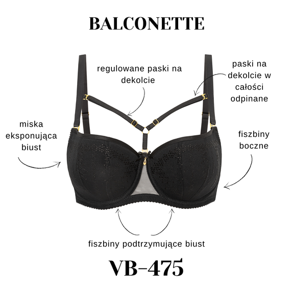 Vena VB-475 balconette K10 – sutien cu bretele decorative, decolteu frumos