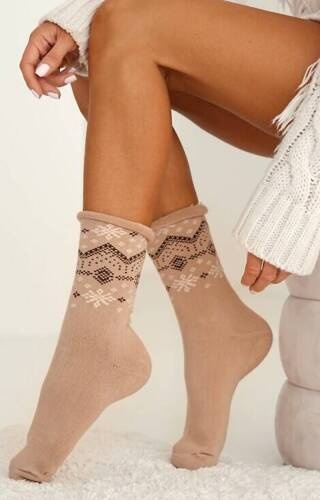 0118-011 Ciorapi de dama Stars Milena din terry - bej