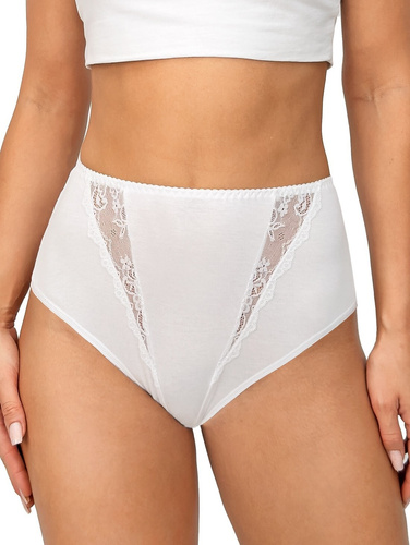 Chiloți 238 Donna albi – chiloți de damă din bumbac cu inserții de dantelă