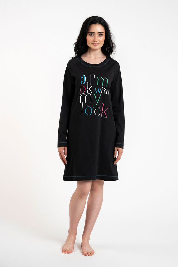 Cămașă de noapte Olza Italian Fashion - negru