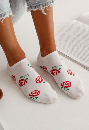 1146-079 Mocasini microfoot Roses Milena - alb