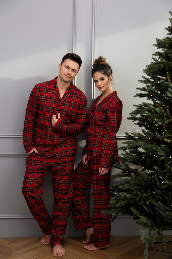 Pijamale Dayana Sensis pentru femei - Flanel, lungi, în carouri