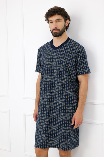 Cămașă de noapte bărbați Italian Fashion Broken 100% bumbac mânecă scurtă