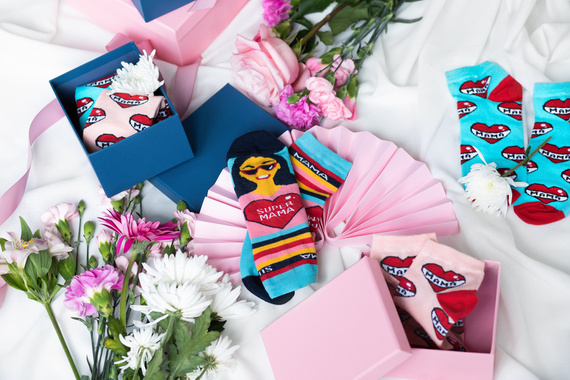 K89S Super Mama Foot Socks Italian Fashion - albastru marin/culori