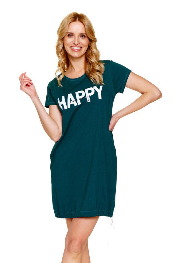 9504 Doctor Nap - Cămașă de noapte de maternitate și alăptare din bumbac - confort și comoditate pentru viitoarea mamă - smarald