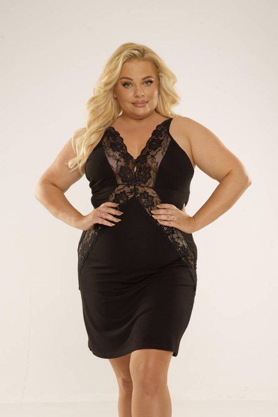 879 Agnes Forex cămașă de noapte - negru