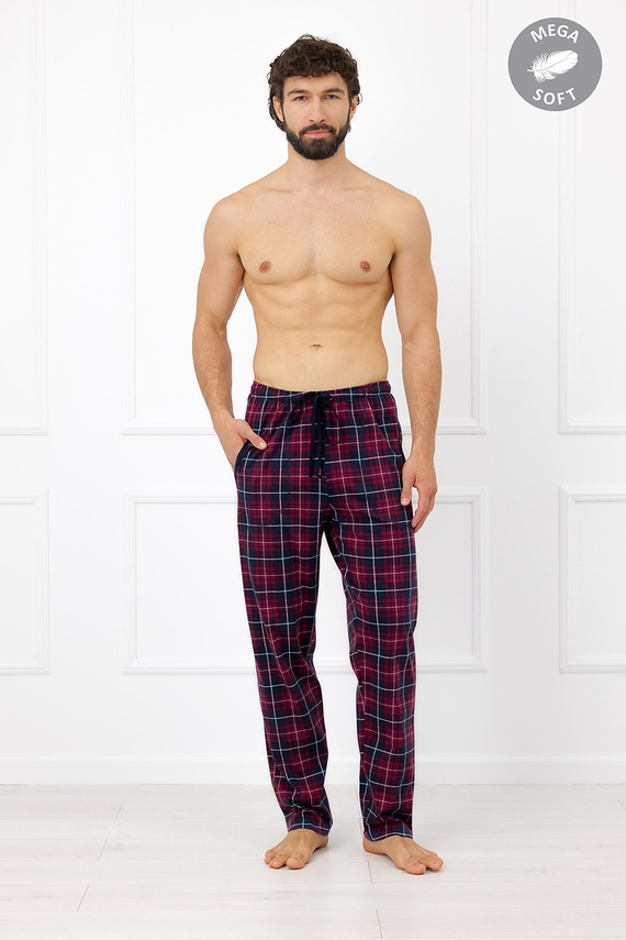 Italian Fashion Brajan pantaloni bărbați Mega Soft din bumbac în carouri
