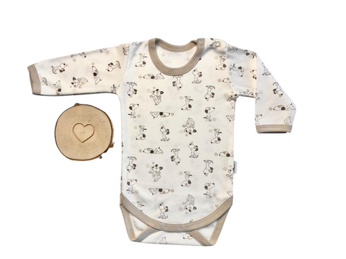 Body copii Mamatti BD14926 cu maneca lunga - 100% bumbac, inchidere confortabila