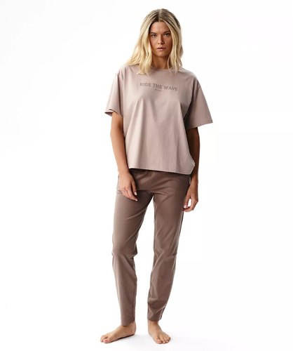 Atlantic NLP-516 Pijamale damă 100% bumbac mânecă scurtă pantaloni lungi roz-bej