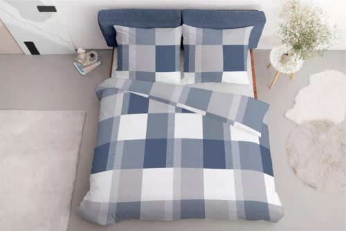 5038 A Lenjerie de pat din microfibră Detexpol albastru