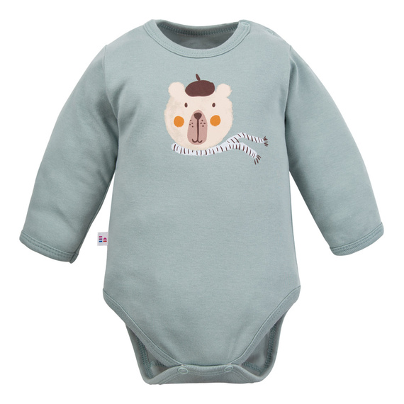 Body bebe Beary Cool Eevi - bumbac, maneci lungi, imprimeu ursuleti