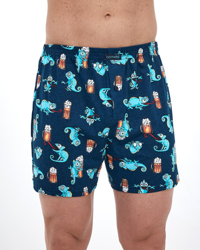 001/175 011/175 Boxer bărbați Cornette Classic Leon - bumbac, confortabil, cu imprimeu amuzant, bleumarin