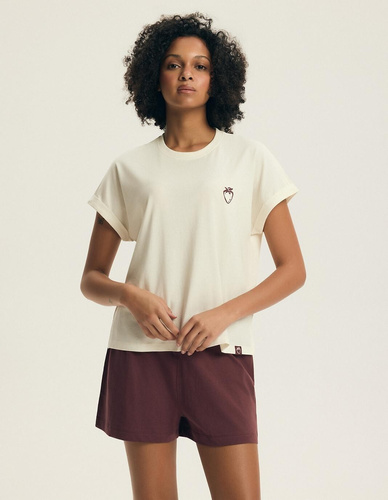 Pijama damă Henderson Evika 44464 – bumbac, broderie fructe, șorturi