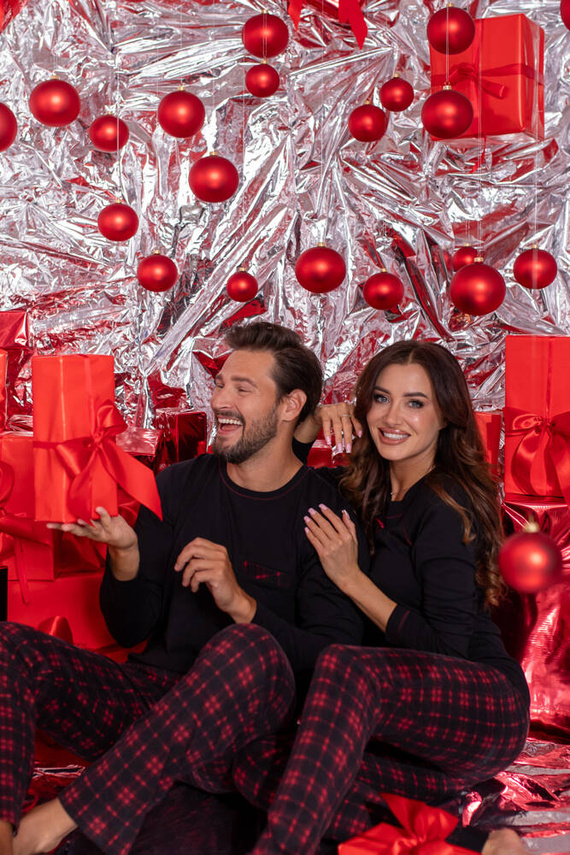 Ordesa Pijama de damă cu mânecă lungă, pantaloni lungi Italian Fashion - negru/print