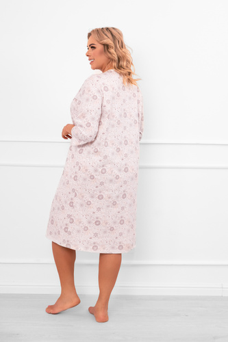 Cămașă de noapte pentru femei Galea - bumbac, nasturi, mânecă 3/4 Modă italiană