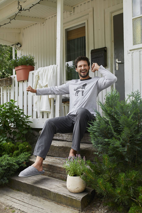 Tikal Bărbați cu mânecă lungă, pantaloni lungi Italian Fashion - melange/graphite