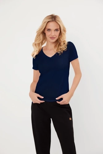 Chic Bluză cu mânecă scurtă Italian Fashion - albastru marin