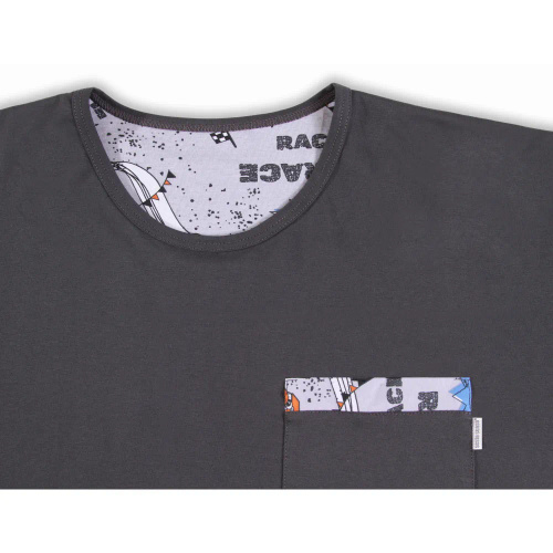 2660/09 Sesto Senso pijamale și pantaloni pentru bărbați cu mâneci lungi - grafit